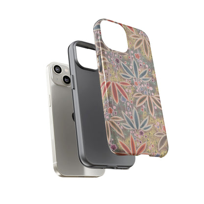 和柄、日本の伝統文様、植物柄、着物や帯などに用いられた模様のスマホケース