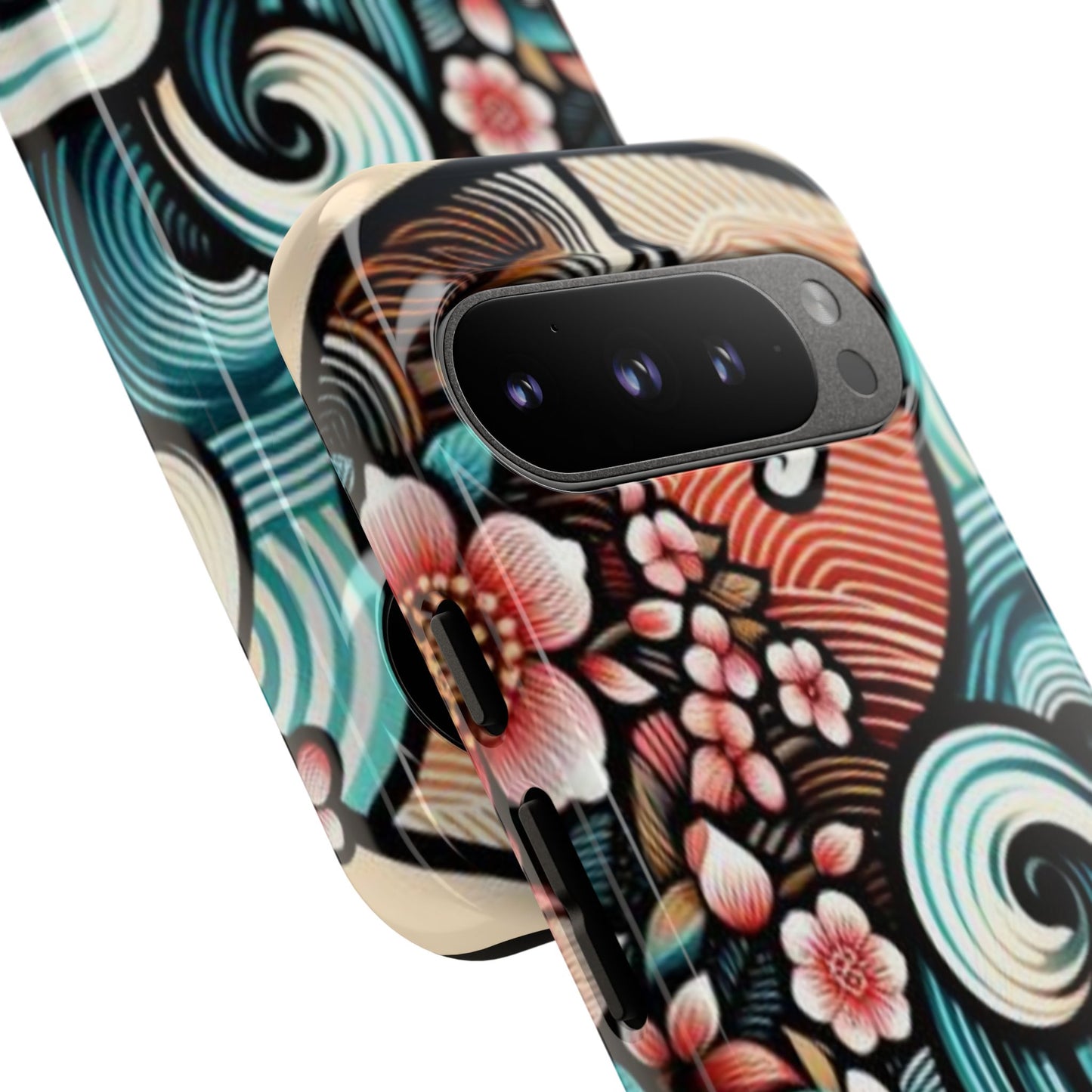 浮世絵調の携帯カバー。和柄、着物や帯で使用されている模様の携帯電話カバー。