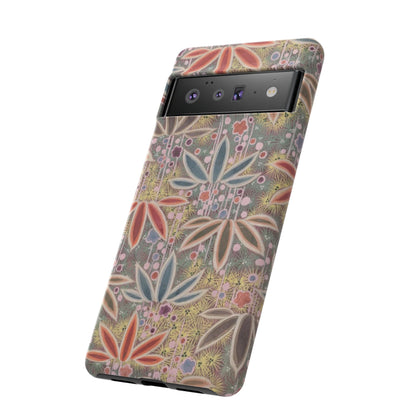 和柄、日本の伝統文様、植物柄、着物や帯などに用いられた模様のスマホケース