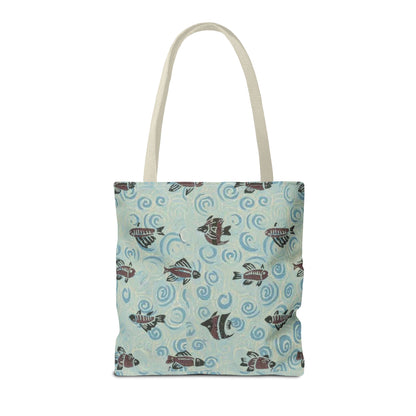 Aquatic Adventure Tote Bag, Fish Pattern Tote, Eco-Friendly Shopping Bag, Beach Day Essentials, Travel Companion