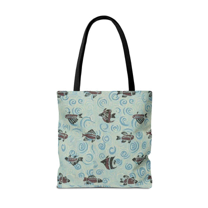 Aquatic Adventure Tote Bag, Fish Pattern Tote, Eco-Friendly Shopping Bag, Beach Day Essentials, Travel Companion