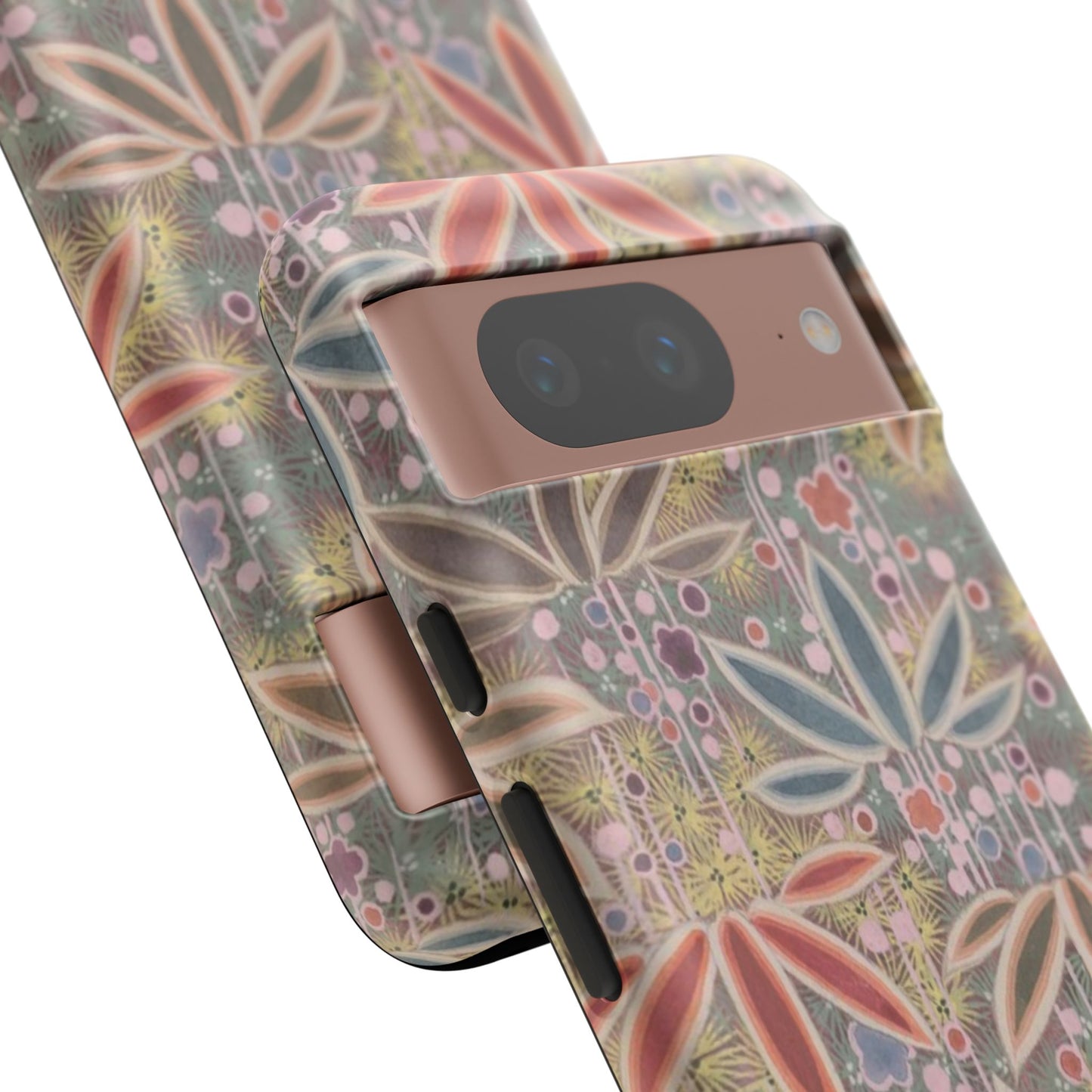 和柄、日本の伝統文様、植物柄、着物や帯などに用いられた模様のスマホケース