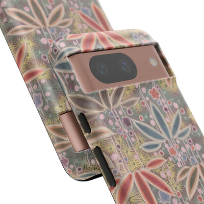和柄、日本の伝統文様、植物柄、着物や帯などに用いられた模様のスマホケース