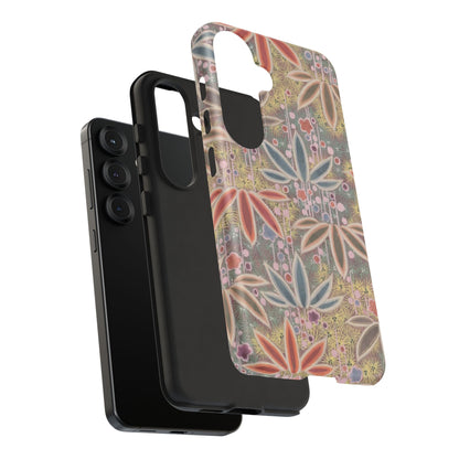 和柄、日本の伝統文様、植物柄、着物や帯などに用いられた模様のスマホケース