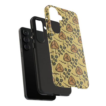 花柄タフスマホケース - 着物や帯で使用されている模様、アウトドア愛好家のためのヴィンテージナチュラルデザイン