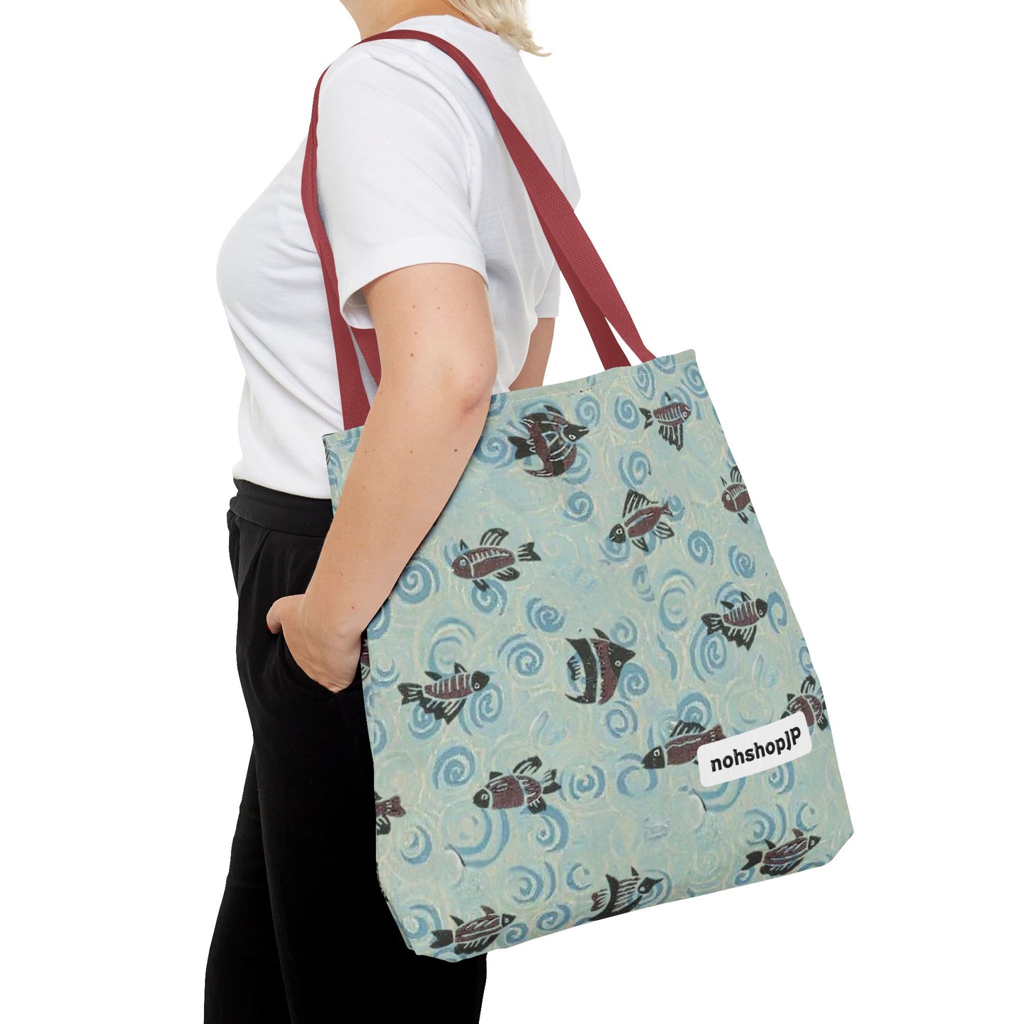 Aquatic Adventure Tote Bag, Fish Pattern Tote, Eco-Friendly Shopping Bag, Beach Day Essentials, Travel Companion