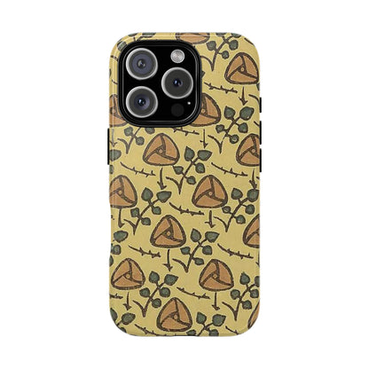花柄タフスマホケース - 着物や帯で使用されている模様、アウトドア愛好家のためのヴィンテージナチュラルデザイン