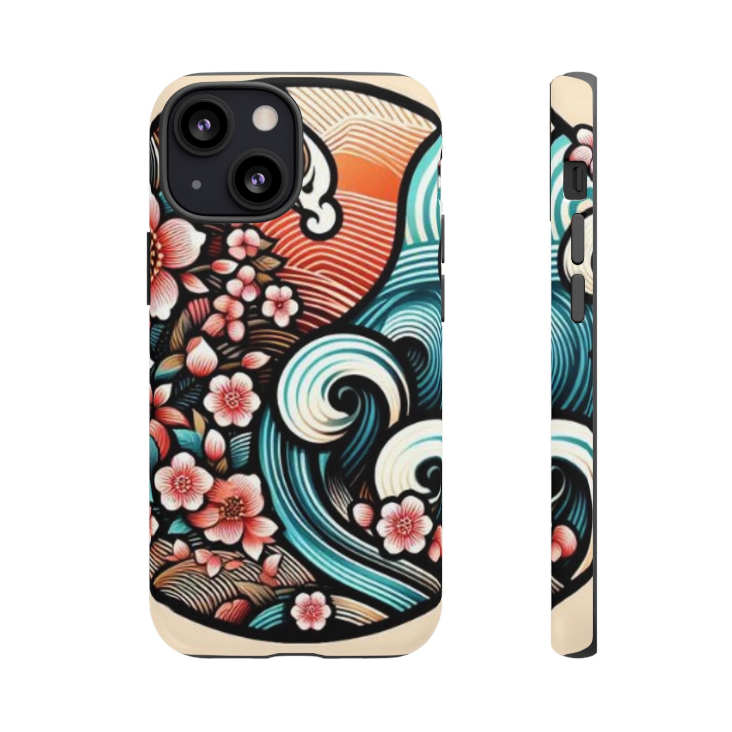浮世絵調の携帯カバー。和柄、着物や帯で使用されている模様の携帯電話カバー。
