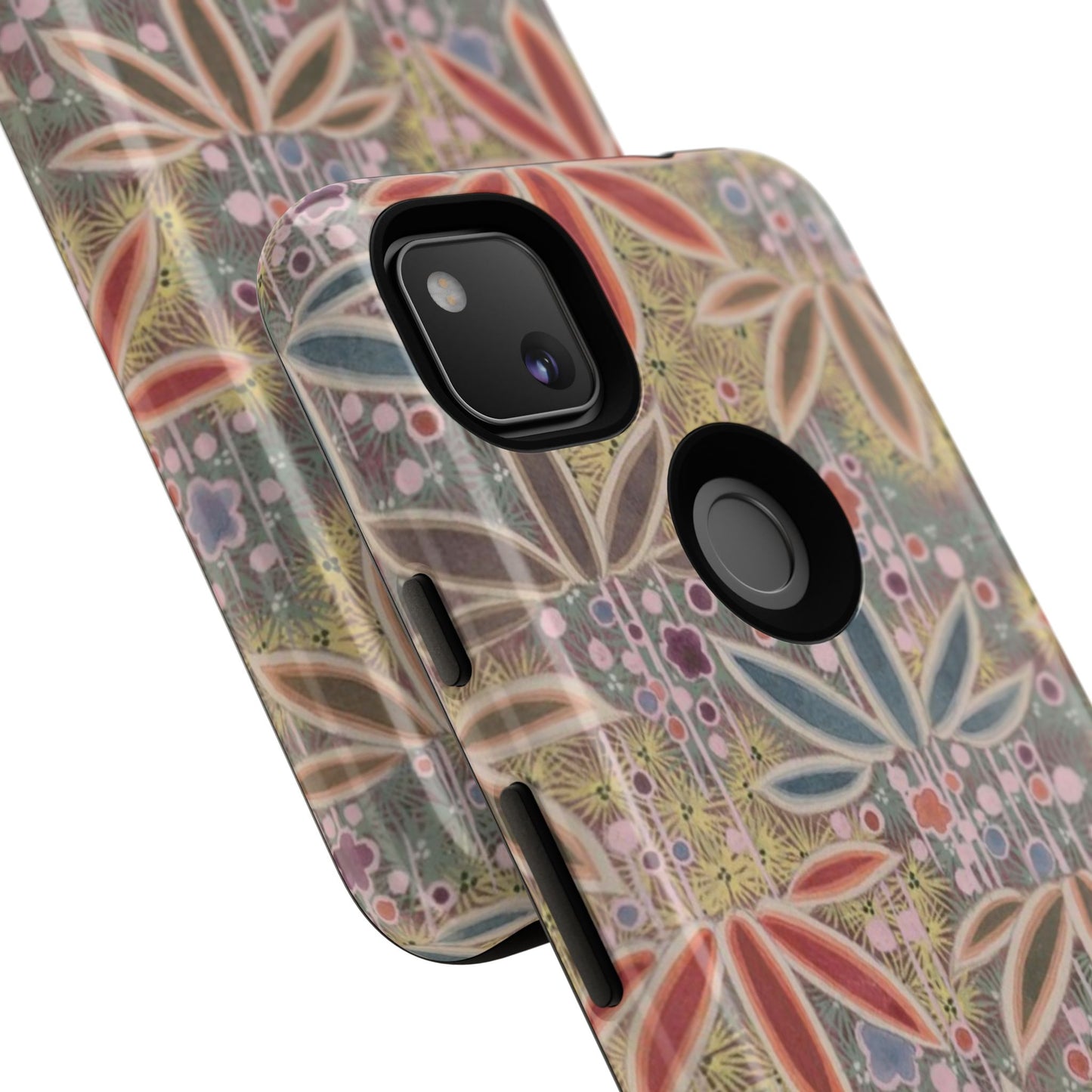 和柄、日本の伝統文様、植物柄、着物や帯などに用いられた模様のスマホケース