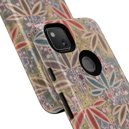 和柄、日本の伝統文様、植物柄、着物や帯などに用いられた模様のスマホケース