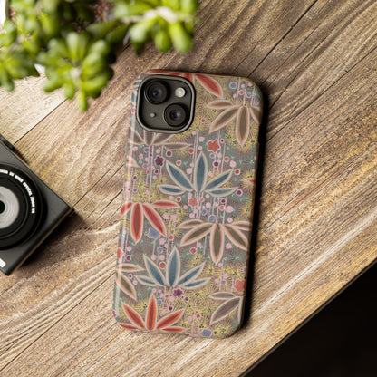 和柄、日本の伝統文様、植物柄、着物や帯などに用いられた模様のスマホケース