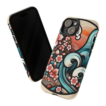 浮世絵調の携帯カバー。和柄、着物や帯で使用されている模様の携帯電話カバー。