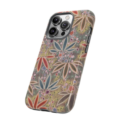 和柄、日本の伝統文様、植物柄、着物や帯などに用いられた模様のスマホケース