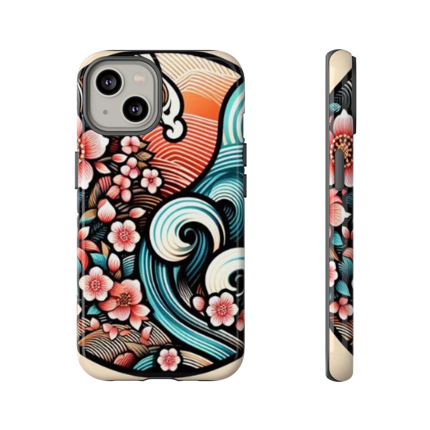 浮世絵調の携帯カバー。和柄、着物や帯で使用されている模様の携帯電話カバー。