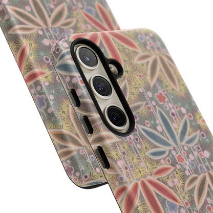 和柄、日本の伝統文様、植物柄、着物や帯などに用いられた模様のスマホケース
