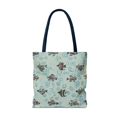Aquatic Adventure Tote Bag, Fish Pattern Tote, Eco-Friendly Shopping Bag, Beach Day Essentials, Travel Companion