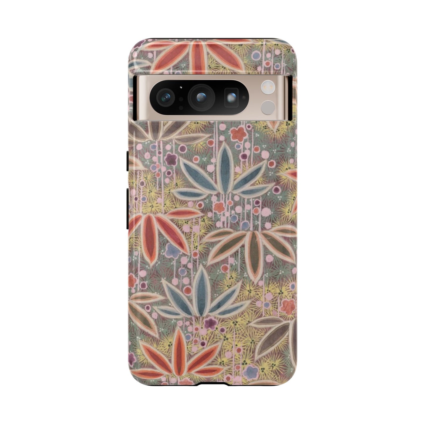 和柄、日本の伝統文様、植物柄、着物や帯などに用いられた模様のスマホケース