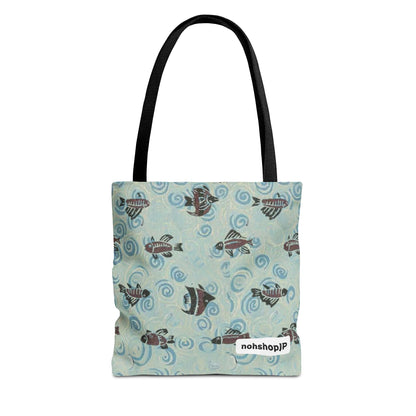Aquatic Adventure Tote Bag, Fish Pattern Tote, Eco-Friendly Shopping Bag, Beach Day Essentials, Travel Companion