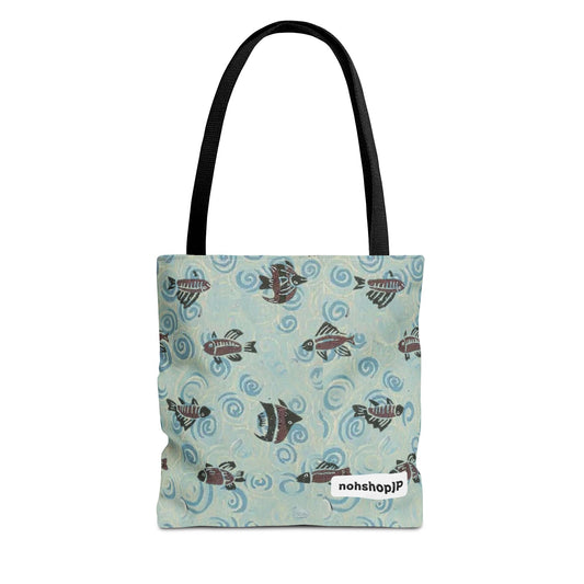 Aquatic Adventure Tote Bag, Fish Pattern Tote, Eco-Friendly Shopping Bag, Beach Day Essentials, Travel Companion
