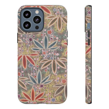 和柄、日本の伝統文様、植物柄、着物や帯などに用いられた模様のスマホケース