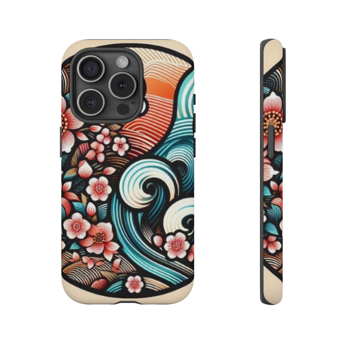 浮世絵調の携帯カバー。和柄、着物や帯で使用されている模様の携帯電話カバー。