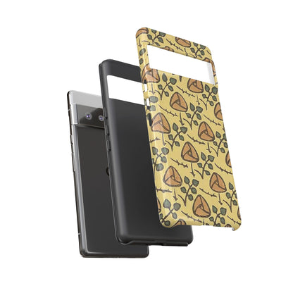 花柄タフスマホケース - 着物や帯で使用されている模様、アウトドア愛好家のためのヴィンテージナチュラルデザイン