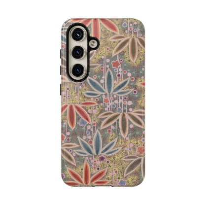 和柄、日本の伝統文様、植物柄、着物や帯などに用いられた模様のスマホケース