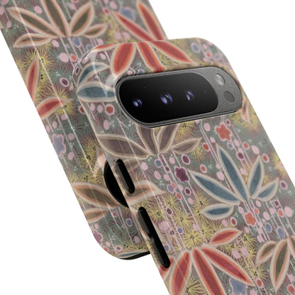 和柄、日本の伝統文様、植物柄、着物や帯などに用いられた模様のスマホケース