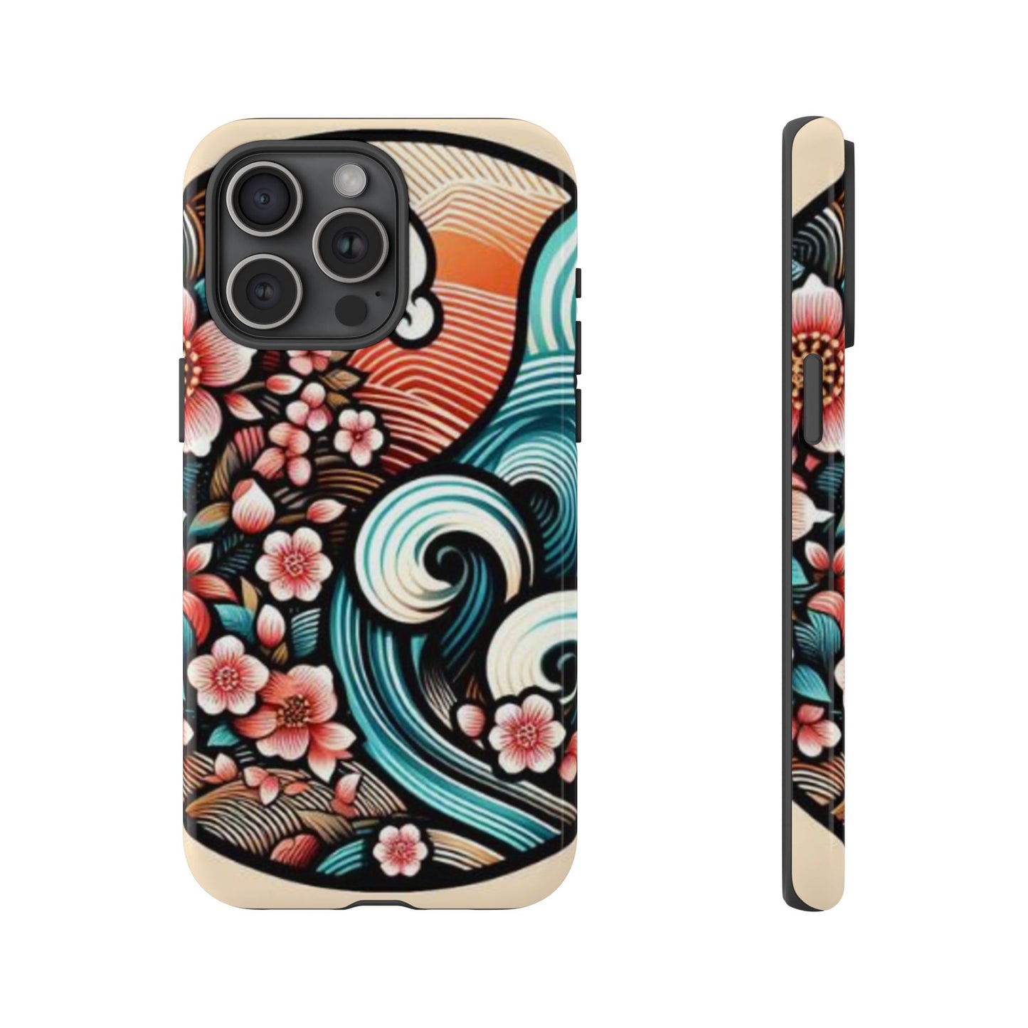 浮世絵調の携帯カバー。和柄、着物や帯で使用されている模様の携帯電話カバー。