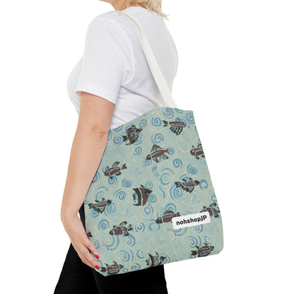 Aquatic Adventure Tote Bag, Fish Pattern Tote, Eco-Friendly Shopping Bag, Beach Day Essentials, Travel Companion
