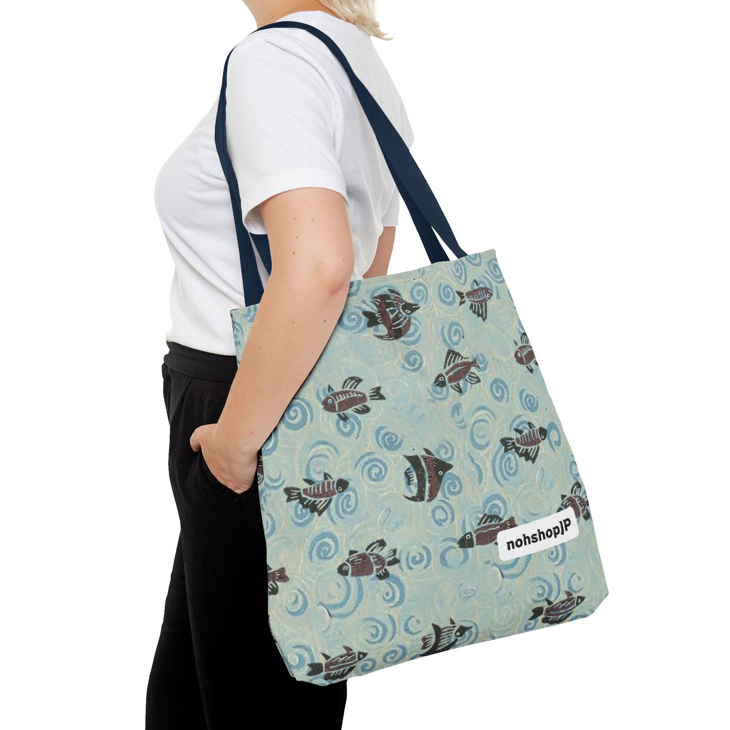 Aquatic Adventure Tote Bag, Fish Pattern Tote, Eco-Friendly Shopping Bag, Beach Day Essentials, Travel Companion