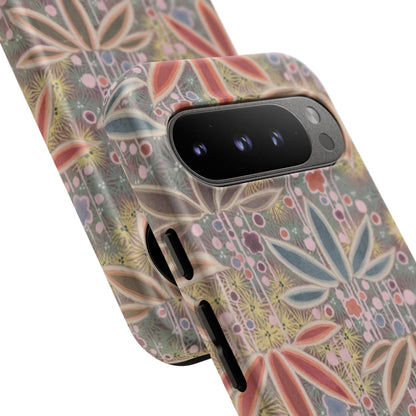 和柄、日本の伝統文様、植物柄、着物や帯などに用いられた模様のスマホケース