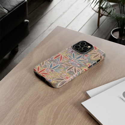 和柄、日本の伝統文様、植物柄、着物や帯などに用いられた模様のスマホケース
