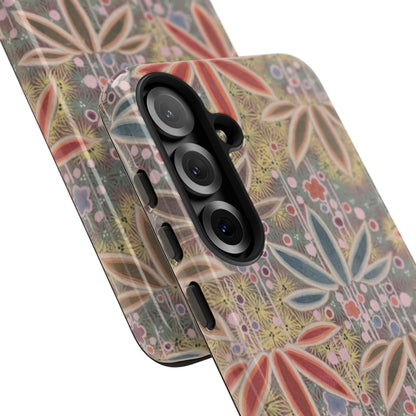 和柄、日本の伝統文様、植物柄、着物や帯などに用いられた模様のスマホケース