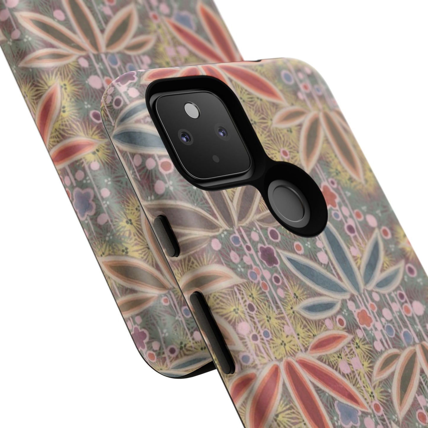 和柄、日本の伝統文様、植物柄、着物や帯などに用いられた模様のスマホケース