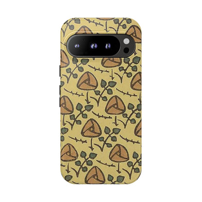 花柄タフスマホケース - 着物や帯で使用されている模様、アウトドア愛好家のためのヴィンテージナチュラルデザイン