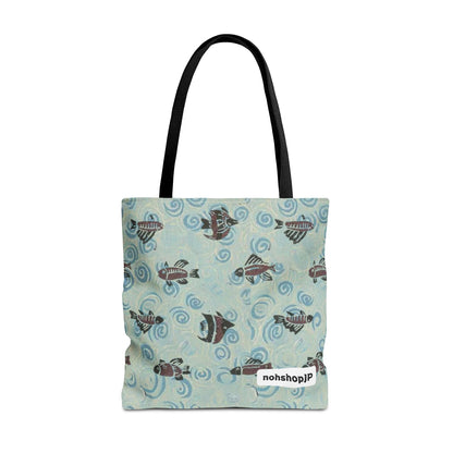 Aquatic Adventure Tote Bag, Fish Pattern Tote, Eco-Friendly Shopping Bag, Beach Day Essentials, Travel Companion