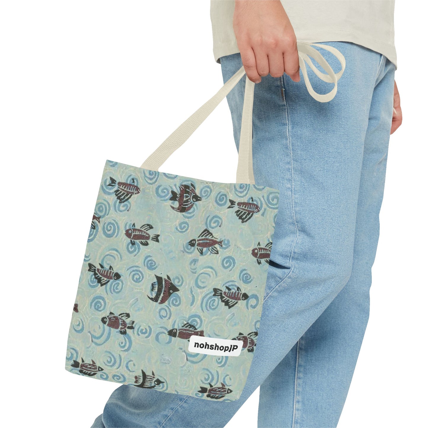 Aquatic Adventure Tote Bag, Fish Pattern Tote, Eco-Friendly Shopping Bag, Beach Day Essentials, Travel Companion