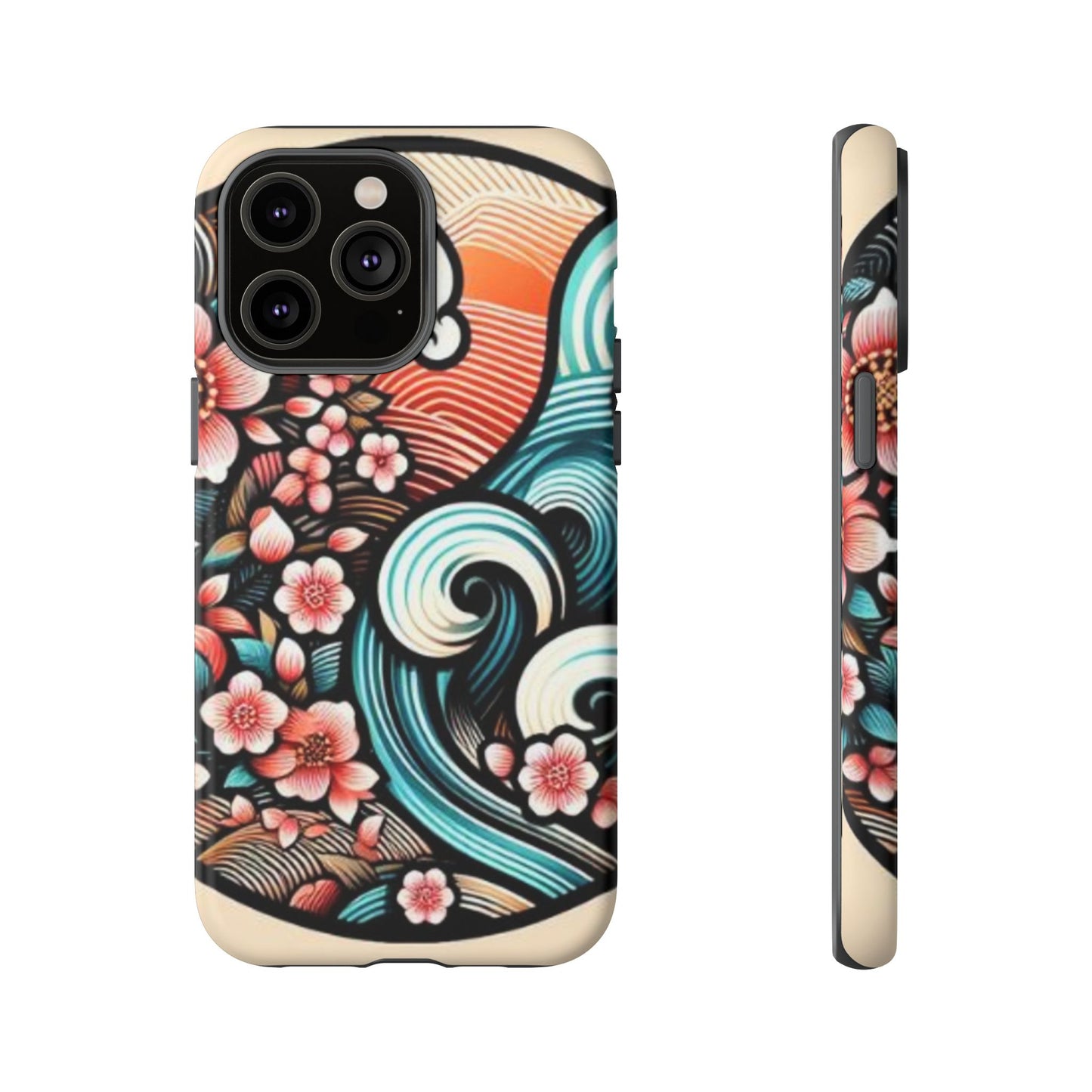 浮世絵調の携帯カバー。和柄、着物や帯で使用されている模様の携帯電話カバー。