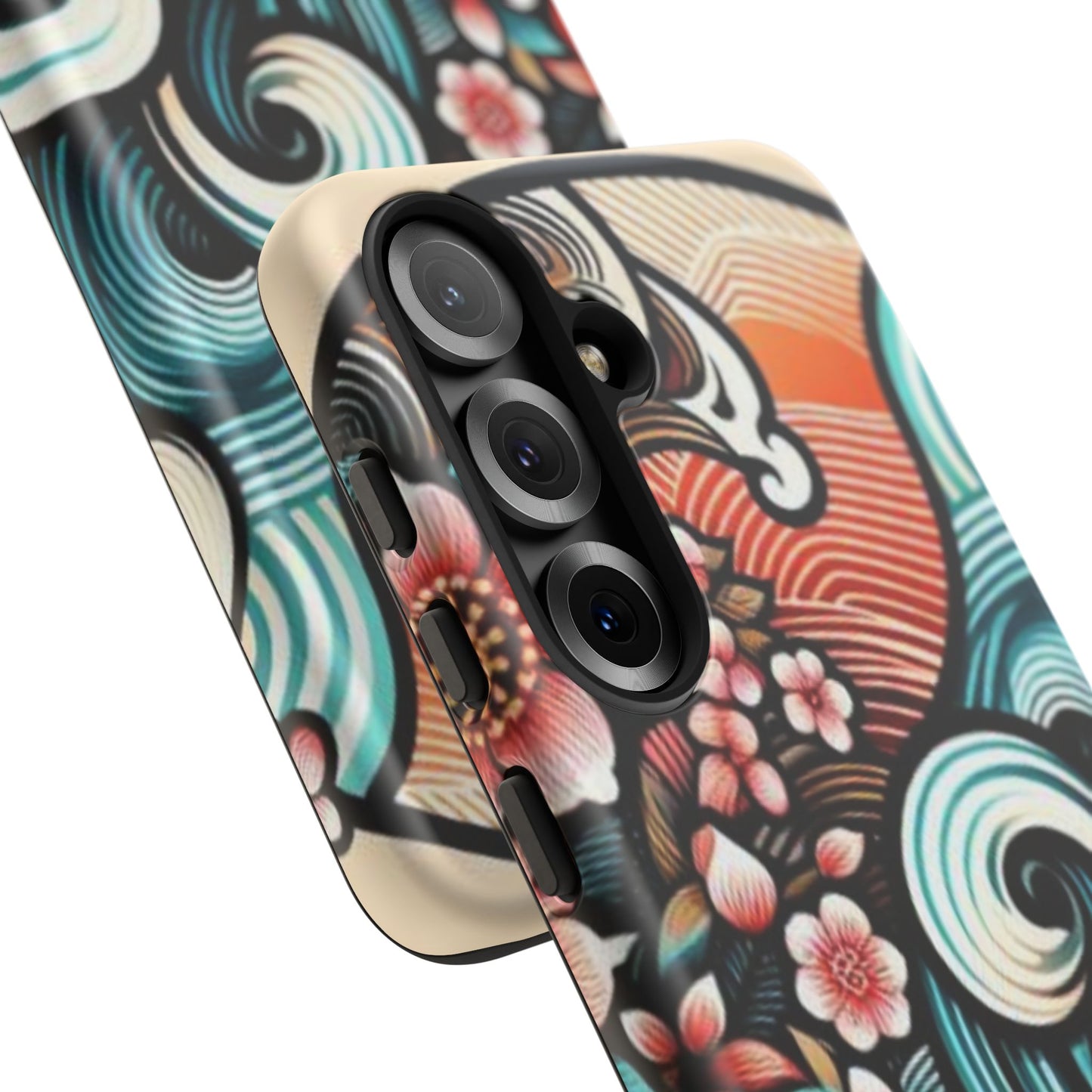 浮世絵調の携帯カバー。和柄、着物や帯で使用されている模様の携帯電話カバー。