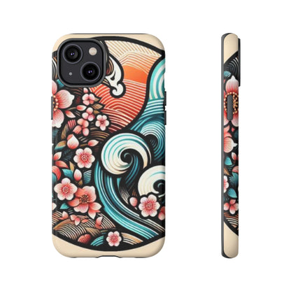 浮世絵調の携帯カバー。和柄、着物や帯で使用されている模様の携帯電話カバー。