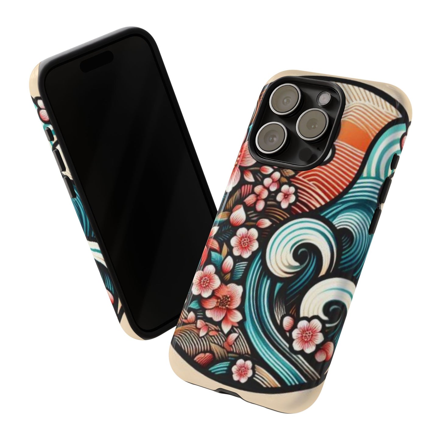 浮世絵調の携帯カバー。和柄、着物や帯で使用されている模様の携帯電話カバー。