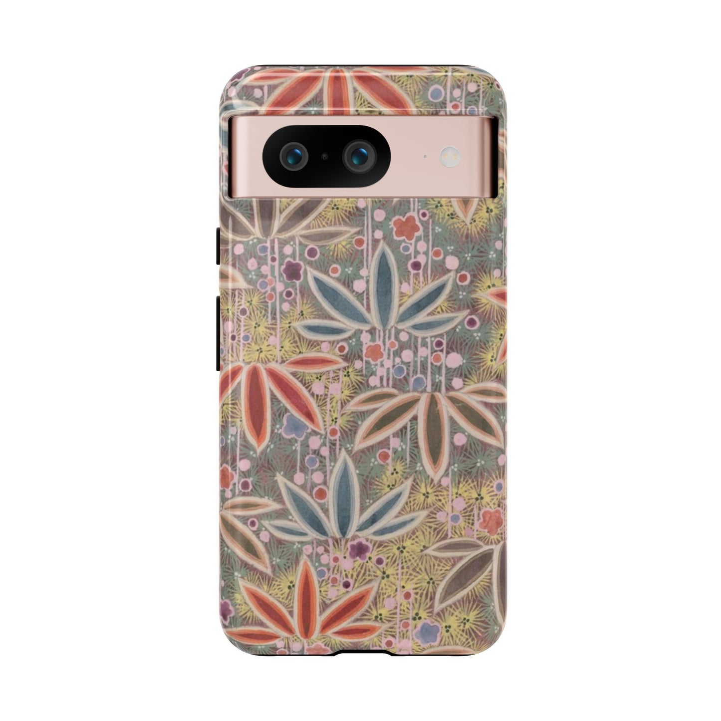 和柄、日本の伝統文様、植物柄、着物や帯などに用いられた模様のスマホケース