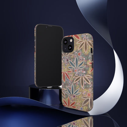 和柄、日本の伝統文様、植物柄、着物や帯などに用いられた模様のスマホケース