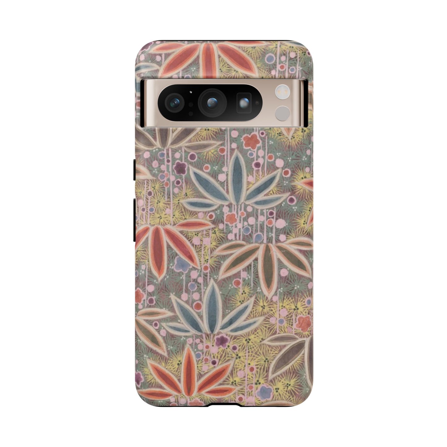 和柄、日本の伝統文様、植物柄、着物や帯などに用いられた模様のスマホケース